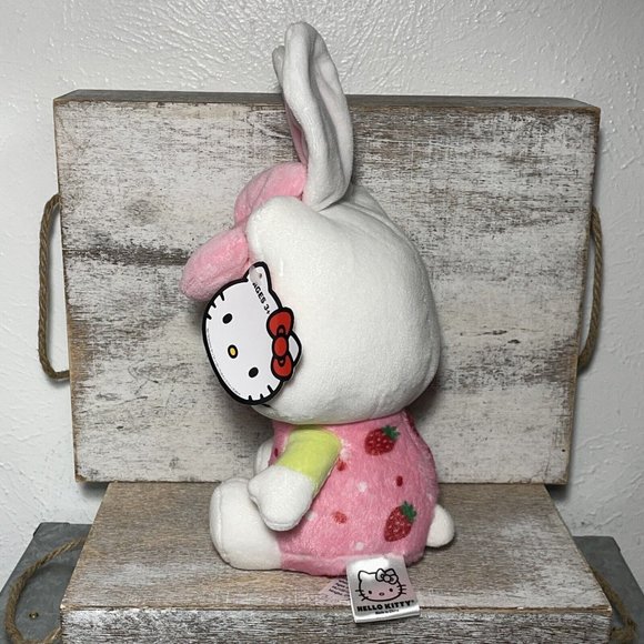2023 Sanrio Hello Kitty Easter Bunny Rabbit Ears Stuffed Plush Strawberry 11" - Picture 2 of 14